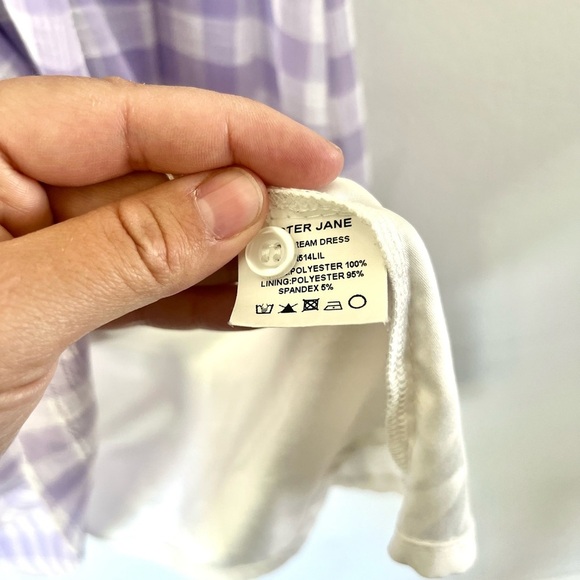 Sister Jane Daydream Purple Gingham Short Sleeve Babydoll Dress Size Medium - Picture 9 of 10